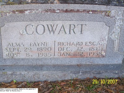 Cowart, Richard Escar & Alma Payne, Milner Cem, Butler Co, GA.jpg