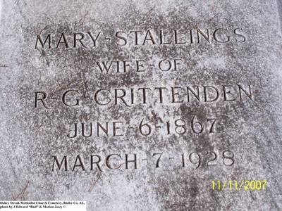 Crittenden, Mary Stallings, Oakey Streek Methodist Cem, Butler Co, AL.jpg
