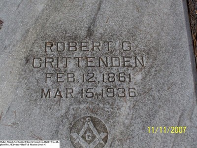 Crittenden, Robert G, Oakey Streek Methodist Church Cem, Butler Co, AL.jpg