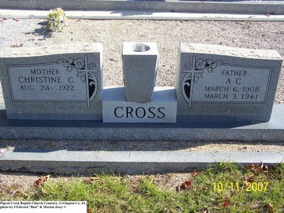 Cross, Ambrose C & Christine, Pigeon Creek Baptist Cem, Covington Co, AL.jpg