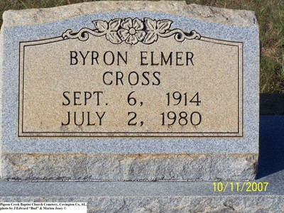 Cross, Byron Elmer, Pigeon Creek Baptist Cem, Covington Co, AL.jpg