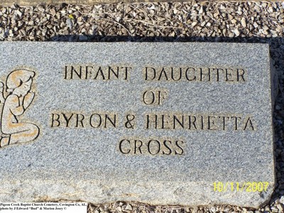 Cross, Infant Daughter, Pigeon Creek Baptist Cem, Covington Co, AL.jpg