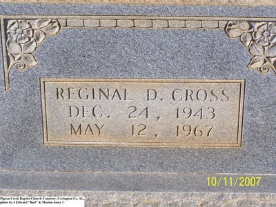 Cross, Reginal D, Pigeon Creek Baptist Cem, Covington Co, AL.jpg
