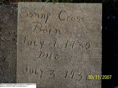 Cross, Sonny, Pigeon Creek Baptist Cem, Covington Co, AL.jpg