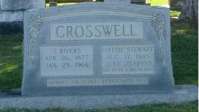 Crosswell, James Rivers & Mattie Stewart McCutchen, Bethlehem Cem, Lee Co, SC.jpg