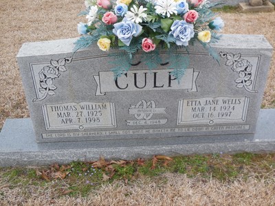 Culp, Thomas Wm & Ella Jane Wells, Promise Land Cem, Ashley Co, AR.jpg
