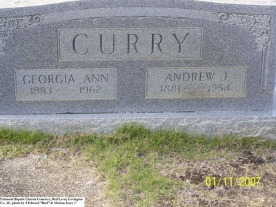 Curry, Andrew J & Georgia Ann, Fairmount Baptist Cem, Covington Co, AL.jpg