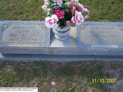 Curry, Harvey L & Mary Green, Fairmount Baptist Cem, Covington Co, AL.jpg