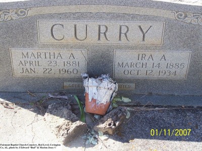 Curry, Ira A & Martha A Sturges, Fairmount Baptist Cem, Covington Co, AL.jpg