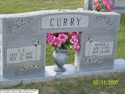 Curry, J A & Minnie L South, Fairmount Baptist Cem, Covington Co, AL.jpg