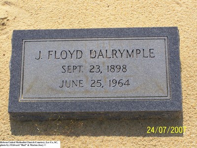 Dalrymple, J Floyd, Hebron United Methodist Cem, Lee Co, SC.jpg