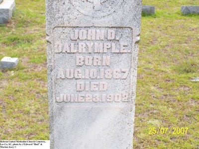Dalrymple, John D, Hebron U M Cem, Lee Co, SC.jpg
