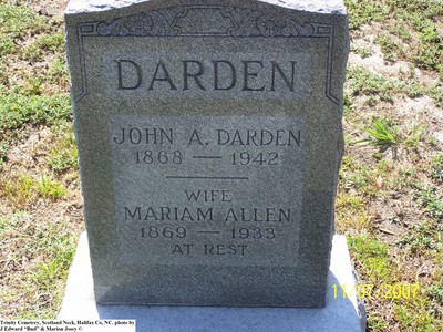 Darden, John A & Mariam Allen Jones, Trinity Cem, Halifax Co, NC.jpg