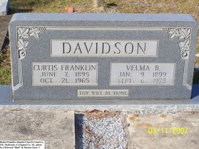 Davidson, Curtis Franklin & Velma Brackins, Bethel PBC Cem, Covington Co,.jpg