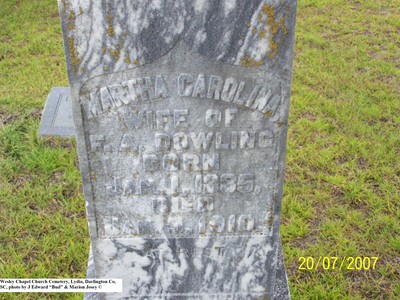 Dowling, Martha Carolina Heath, Wesley Chapel Cem, Darlington Co, SC.jpg