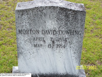 Dowling, Morton David, Wesley Chapel Cem, Darlington Co, SC.jpg