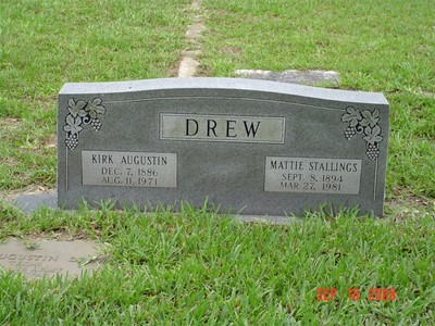 Drew, Kirk & Mattie Stallings, Forest Hill Cemetery, Polk Co, TX.jpg