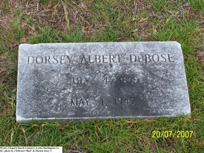 DuBose, Dorsey Albert, Wesley Chapel Cem, Darlington Co, SC.jpg