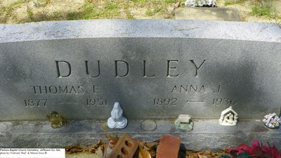 Dudley, Thomas E & Anna J, Parker Baptist Cem, Jefferson Co, GA.JPG