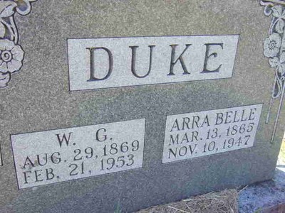 Duke, William G & Arra Belle High, Oakwood Cem, Navarro Co, TX.jpg