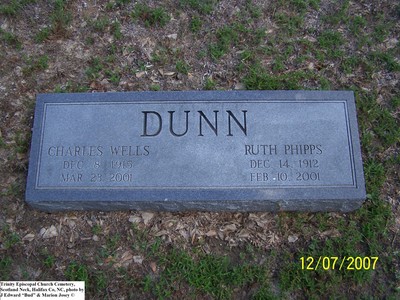 Dunn, Charles Wells & Ruth Phipps,  Trinity Cem, Halifax Co, NC.jpg