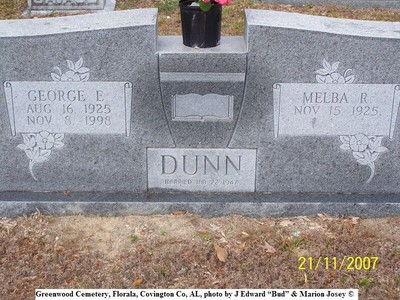 Dunn, George & Melba, Greenwood Cem, Covington Co, AL.jpg