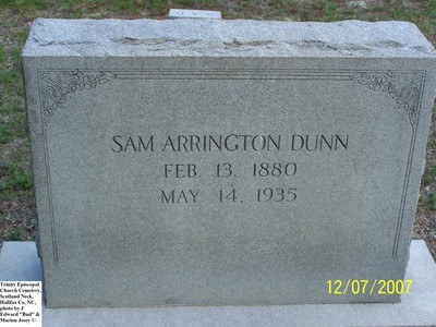 Dunn, Sam Arrington,  Trinity Cem, Halifax Co, NC.jpg