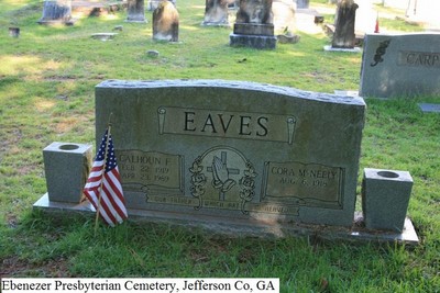Eaves, Calhoun & Cora McNeely, Ebenezer Presbyterian Cem, Jefferson Co, GA.jpg