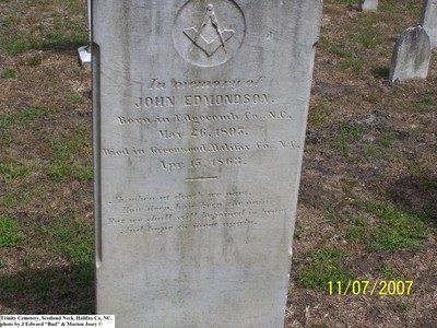 Edmondson, John, Trinity Cem, Halifax Co, NC.jpg