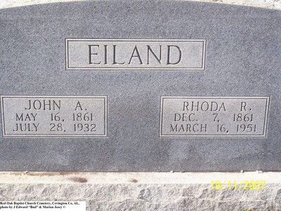 Eiland, John A & Rhoda R, Red Oak Baptist Cem, Covington Co, AL.jpg