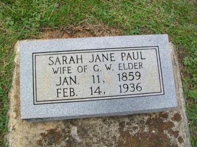 Elder, Sarah Jane Paul, Flat Rock Cemetery, Conecuh Co, AL.jpg