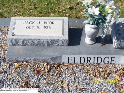 Eldridge, Jack Junior, Pigeon Creek Baptist Cem, Covington Co, AL.jpg