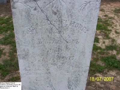 Elmore, Absalom, Bethany Baptist Cemetery, St Charles, Lee Co, SC.jpg
