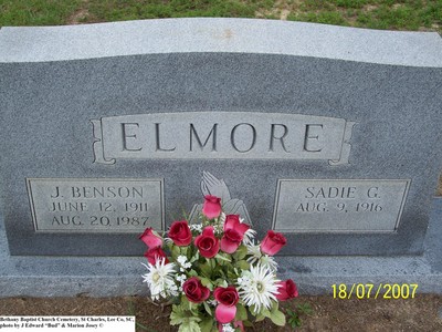 Elmore, J Benson & Sadie G, Bethany Baptist Cem, Lee Co, SC.jpg
