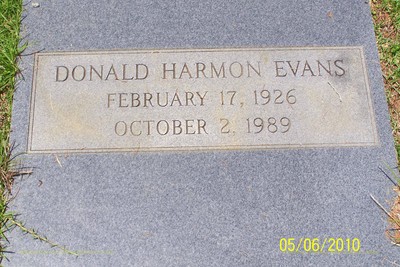 Evans, Donald Harmon, Bartow City Cem, Jefferson Co, GA.JPG