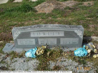 Fowler, Leroy & Edna, Bethlehem Cem, Laurens Co, GA.jpg