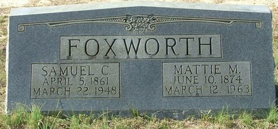 Foxworth, Samuel C & Mattie McLeod, Sumter Cem, Sumter Co, SC.jpg