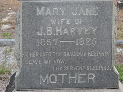 Harvey, Mary J Brannen,  Lower Black Creek Cemetery, Brynun Co, GA.jpg