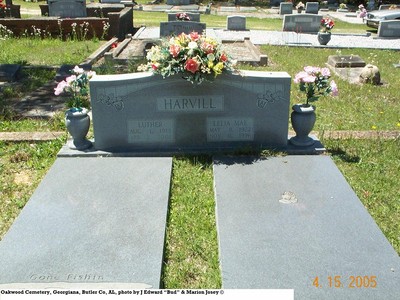 Harvill, Luther & Leila Josey, Oakwood Cemetery, Butler Co, AL.JPG