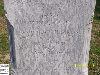 Hawkins, Romulus C,  Trinity Cem, Halifax Co, NC.jpg