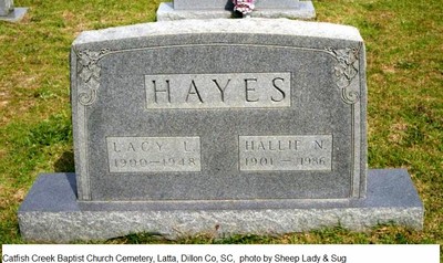 Hayes, Lacy & Hallie Newsom, Catfish Creek Baptist Cem, Dillon Co, SC.jpg