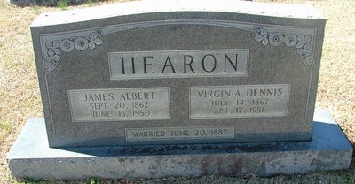 Hearon, James A & Virginia Dennis, Bishopville Cem, Lee Co, SC.jpg