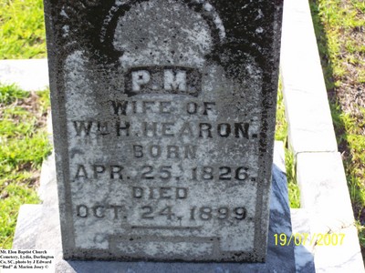 Hearon, P. M, Mt. Elam Baptist Church Cem, Darlington Co, SC.jpg