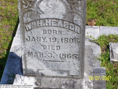 Hearon, William H, Mt. Elam Baptist Cem, Darlington Co, SC.jpg