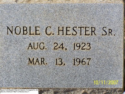 Hester, Noble C Sr, Pigeon Creek Baptist Cem, Covington Co, AL.jpg