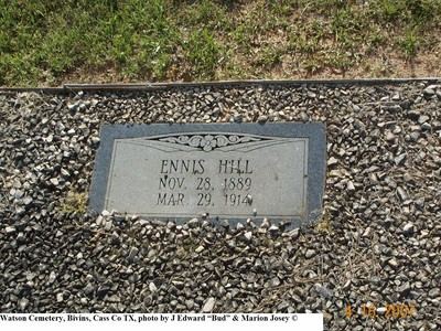 Hill, Ennis, Watson Cemetery, Bivins, Cass Co, TX 154.jpg