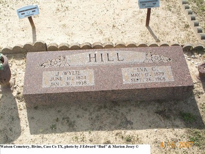 Hill, John Wylie & Eva Highsmith, Watson Cem, Bivins, Cass Co, TX.jpg