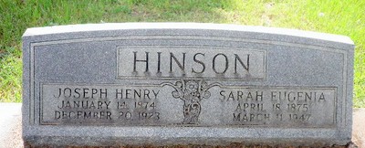 Hinson, Joseph & Sarah Eugena Watts, Sumter Cem, Sumter Co, SC.jpg