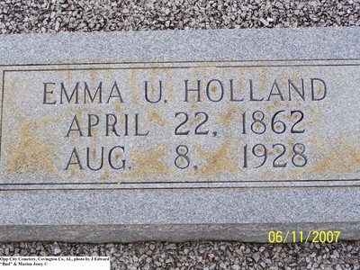 Holland, Emma U, Opp City Cem, Covington Co, AL.jpg