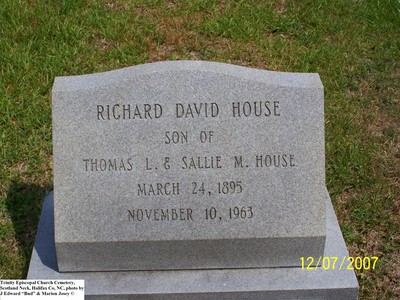 House, Richard David,  Trinity Cem, Halifax Co, NC.jpg